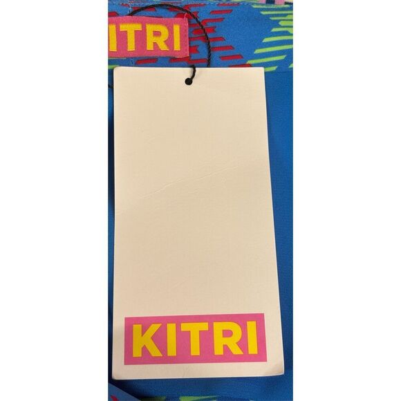 KITRI Women's Ines Check Sleeveless Top in Blue NWT Size US 10 - Picture 8 of 11